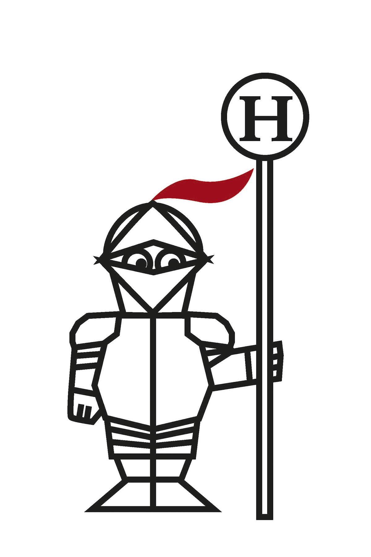 Der Ritter Wonnebold als Anreisehelfer kennzeichnet ÖPNV-Haltestellen